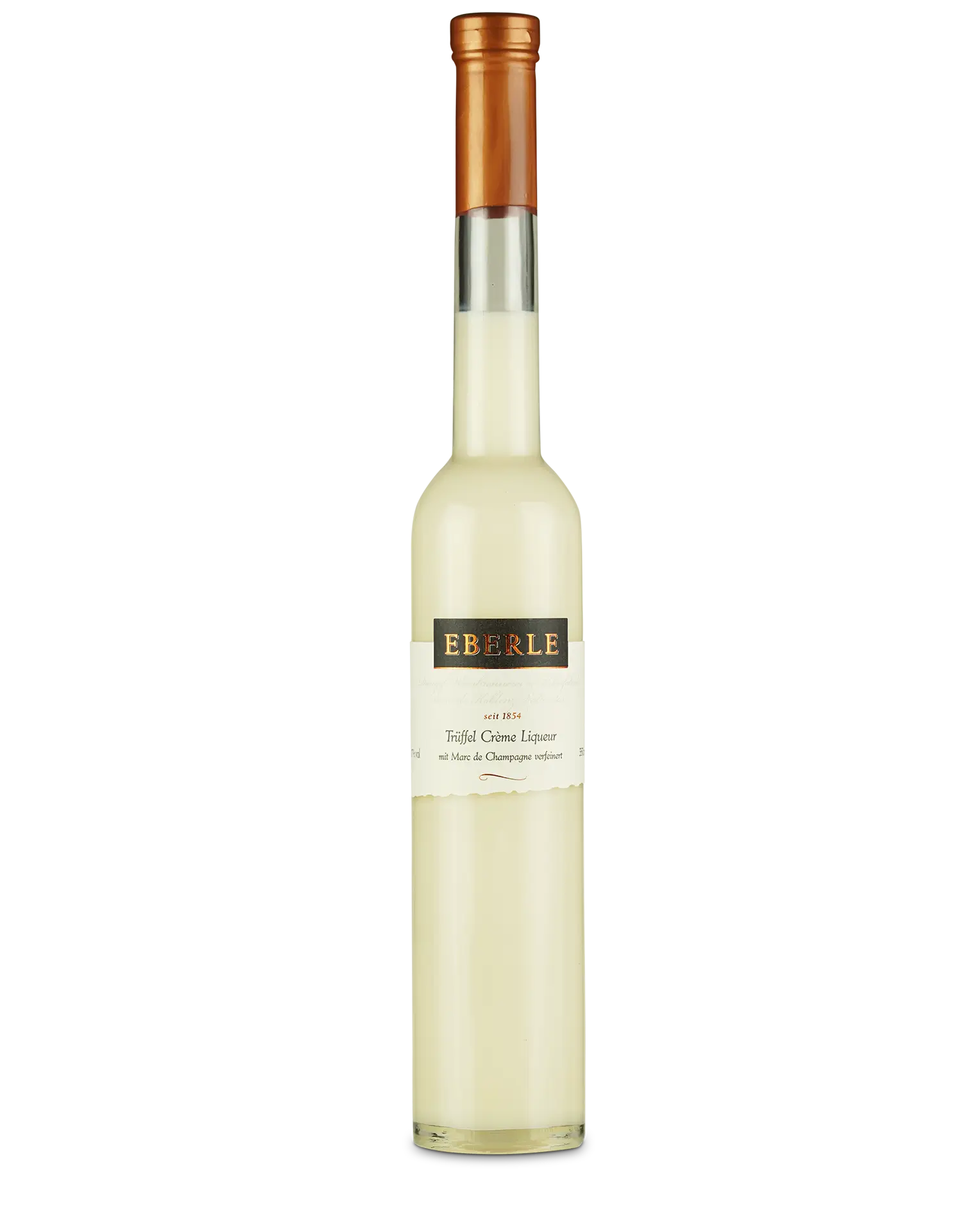 Flasche Eberle Liqueur Typ Marc de Champagne & Trüffel – cremiger Likör mit Champagnernote und feinem Trüffelaroma