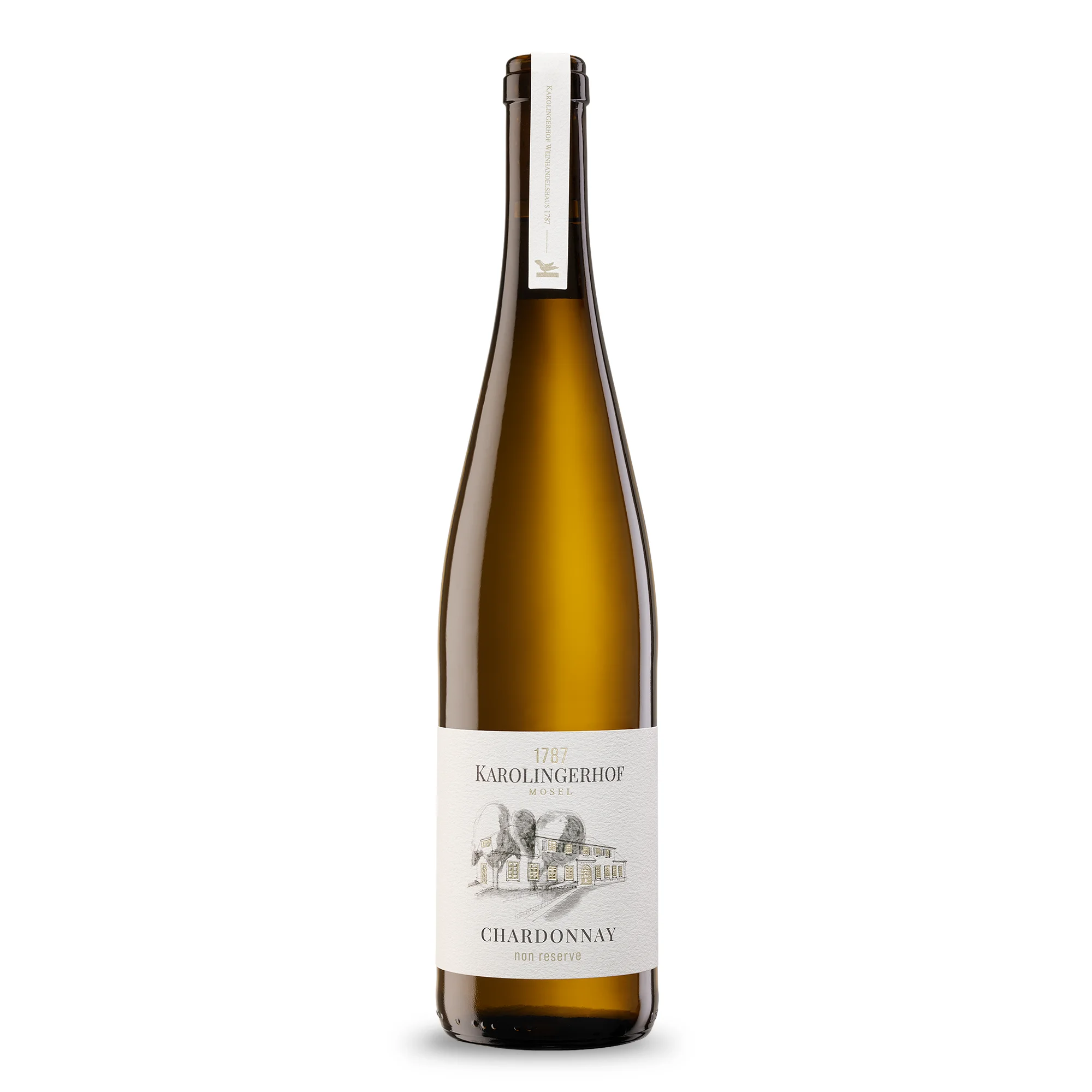 Chardonnay non reserve trocken von der Mosel, frischer und harmonischer Begleiter zu leichten Speisen - Karolingerhof 1787 aus Kröv