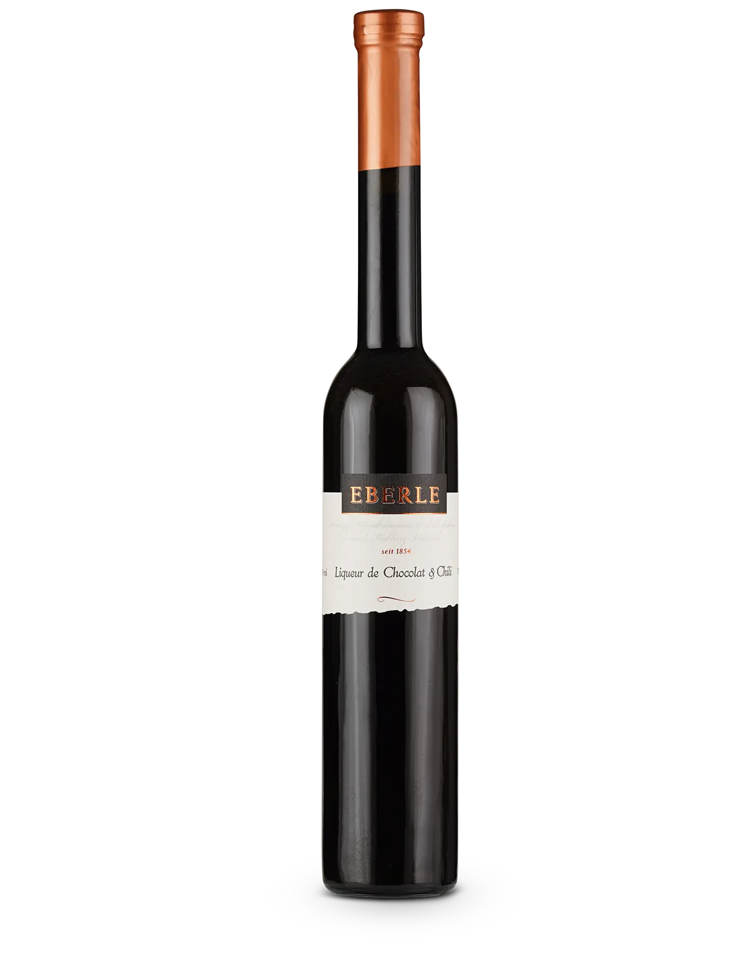 Flasche Eberle Liqueur de Chocolat & Chili – cremiger Schokolikör mit feiner Chili-Schärfe