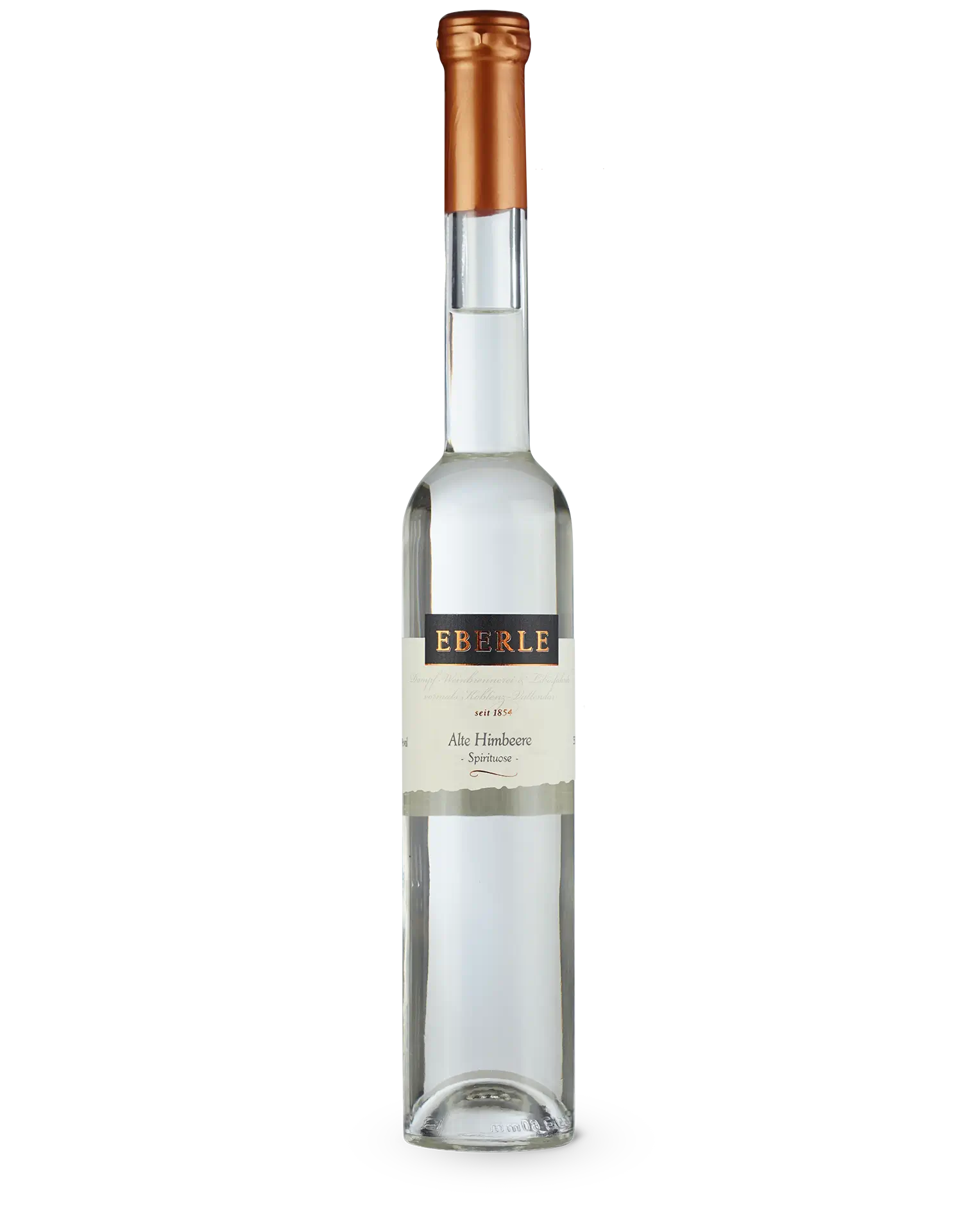 Flasche Eberle Alte Himbeer Spirituose mit gereiftem Fruchtaroma und feiner Süße