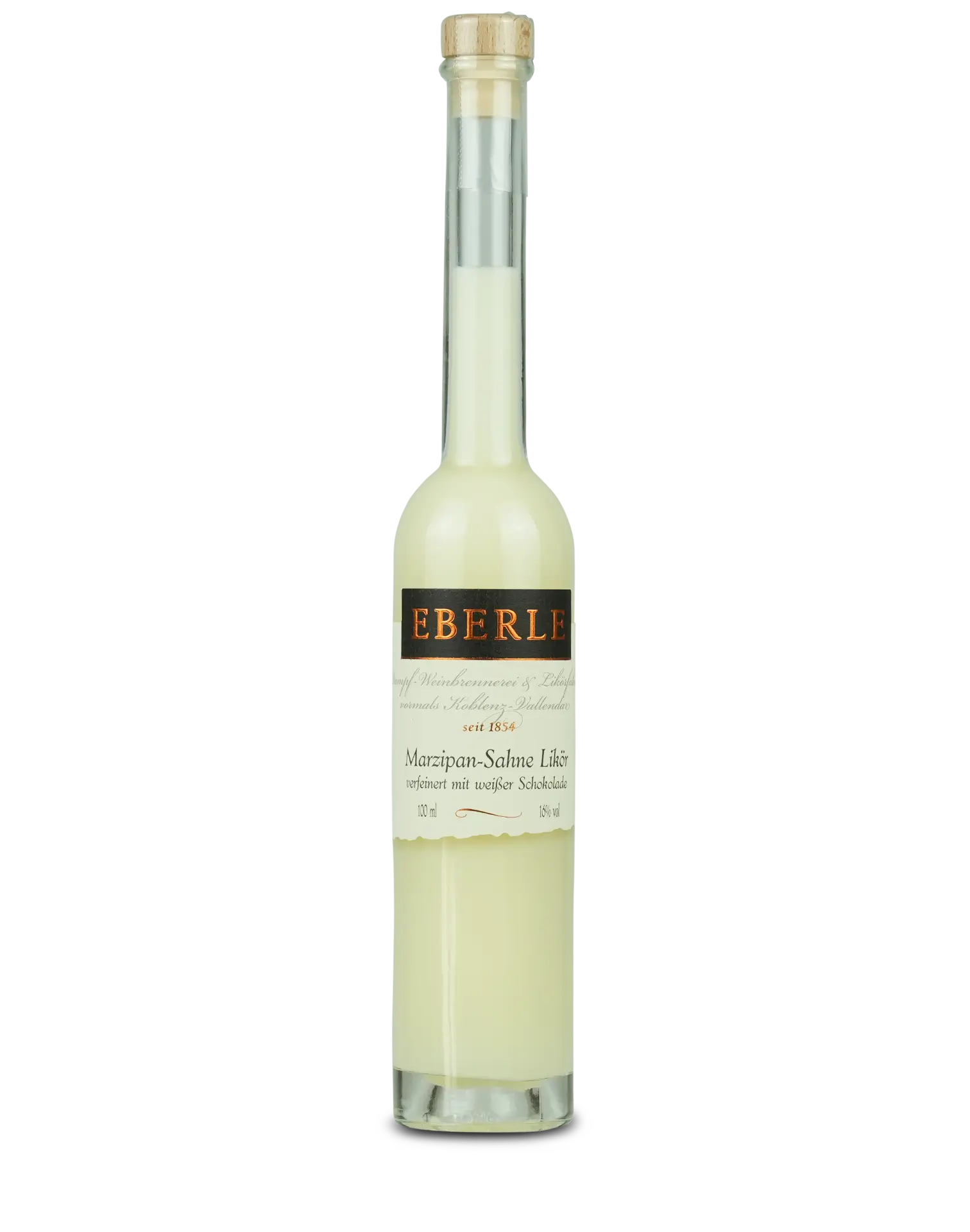 Flasche Eberle Marzipan Sahne Likör mit weißer Schokolade – cremig, süß & nussig