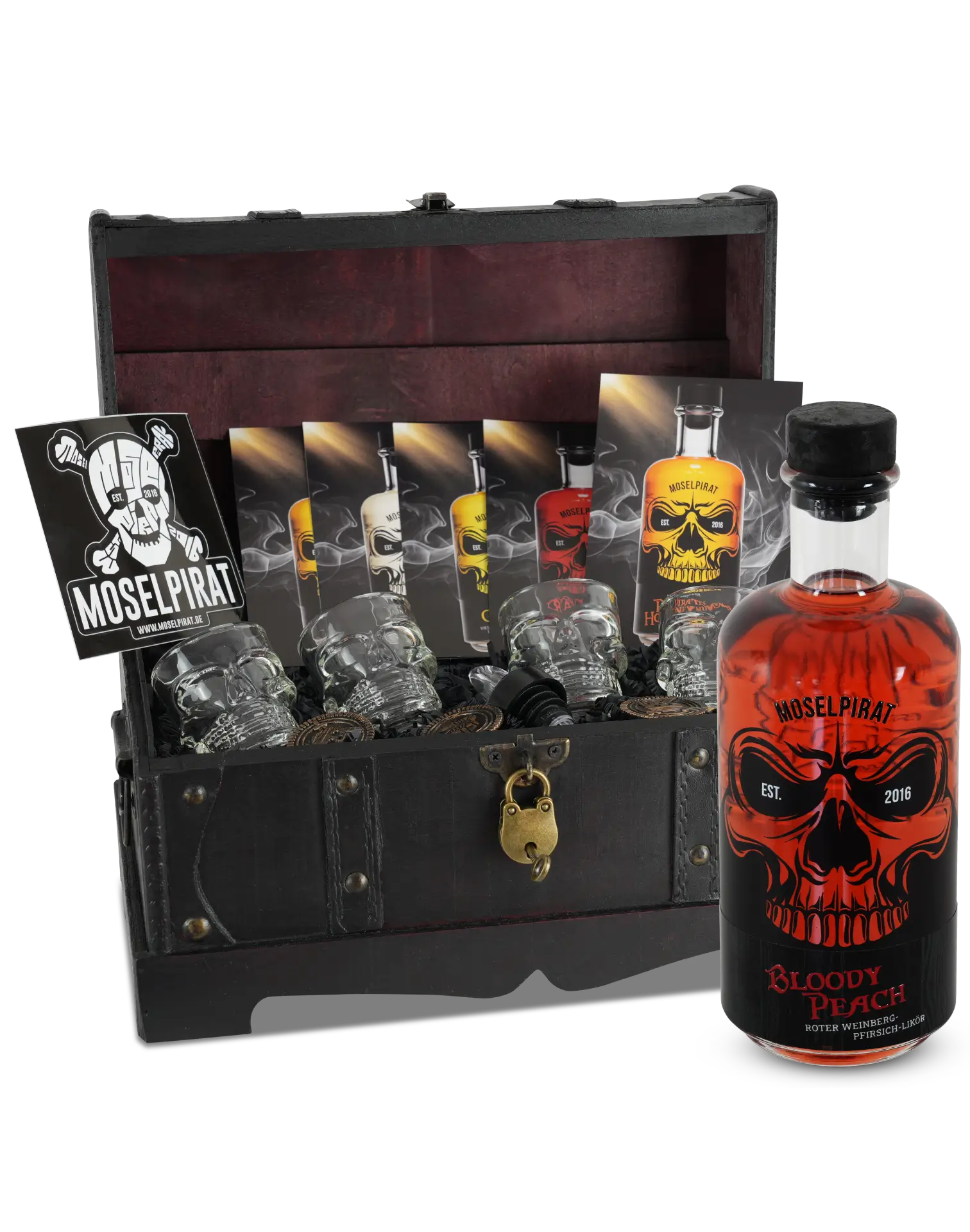 Vintage-Truhe mit Bloody Peach 0,5L 