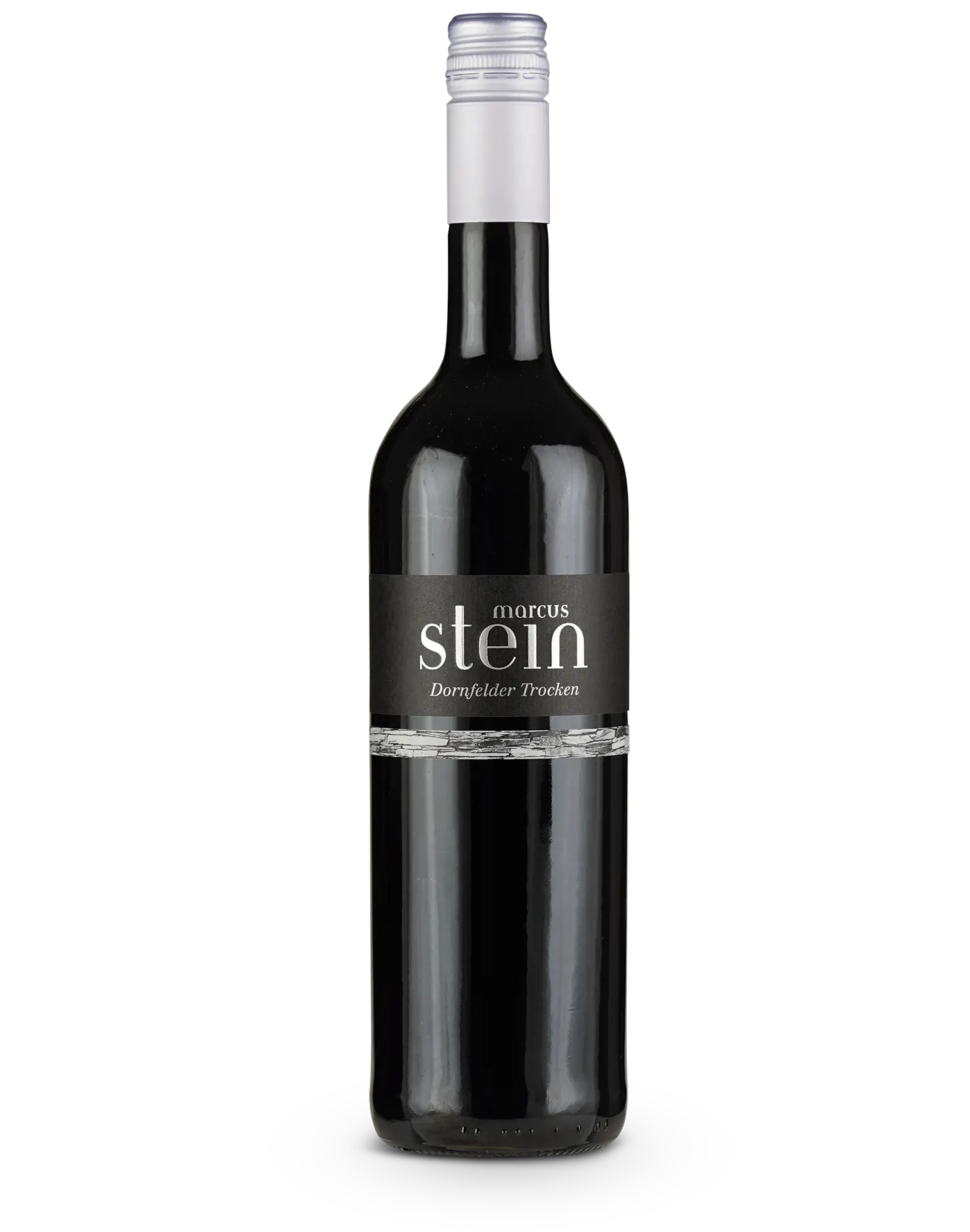 Flasche Marcus Stein Dornfelder Trocken – trockener Rotwein mit kräftigem Aroma und tiefroter Farbe