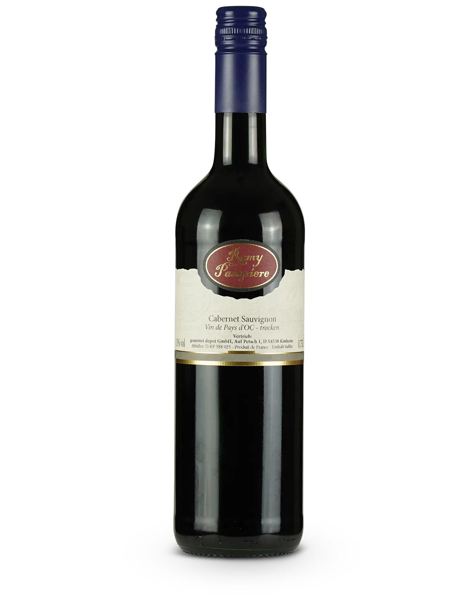 Flasche Remy Passpiere Cabernet Sauvignon Trocken – trockener Cabernet Sauvignon mit vollmundigem Aroma