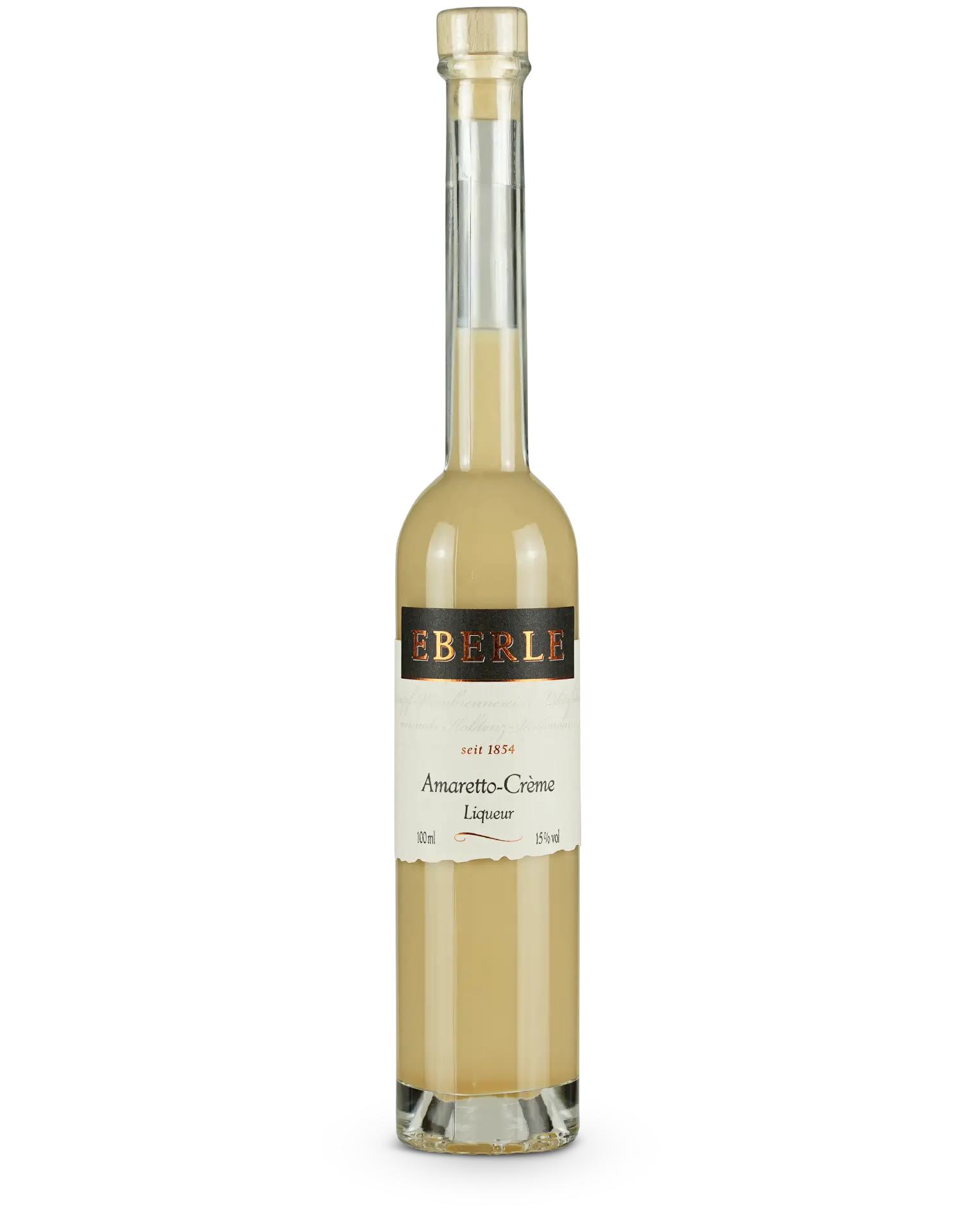 Flasche Eberle Amaretto Creme Liqueur – cremiger Likör mit feiner Mandelnote