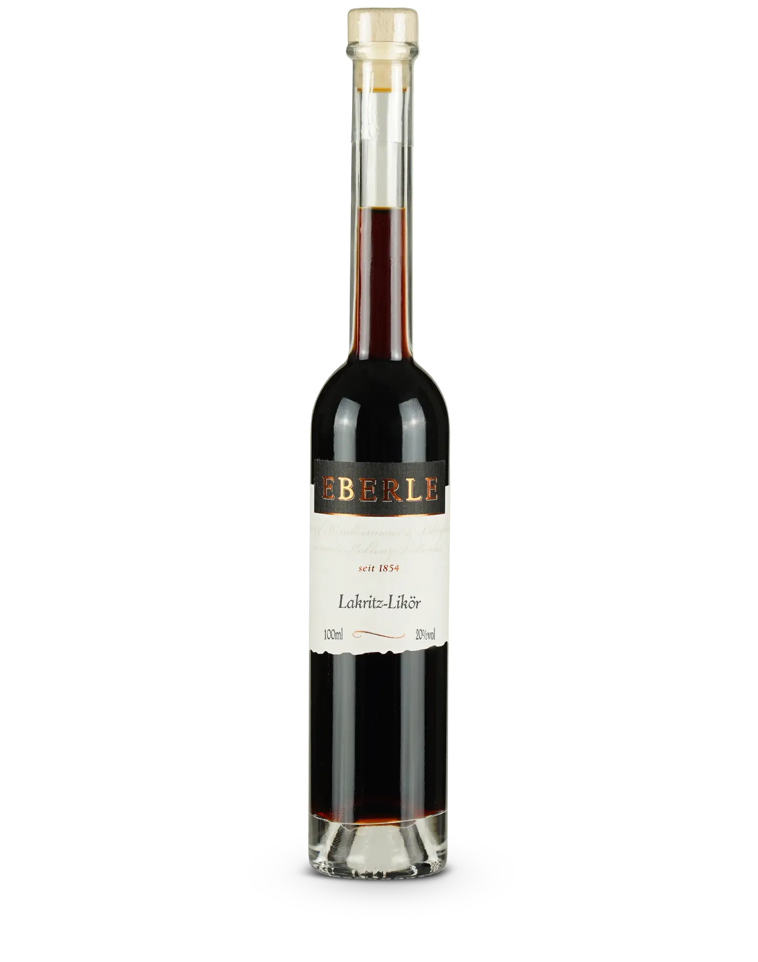 Flasche Eberle Lakritz Likör – dunkler Likör mit intensiver Lakritznote