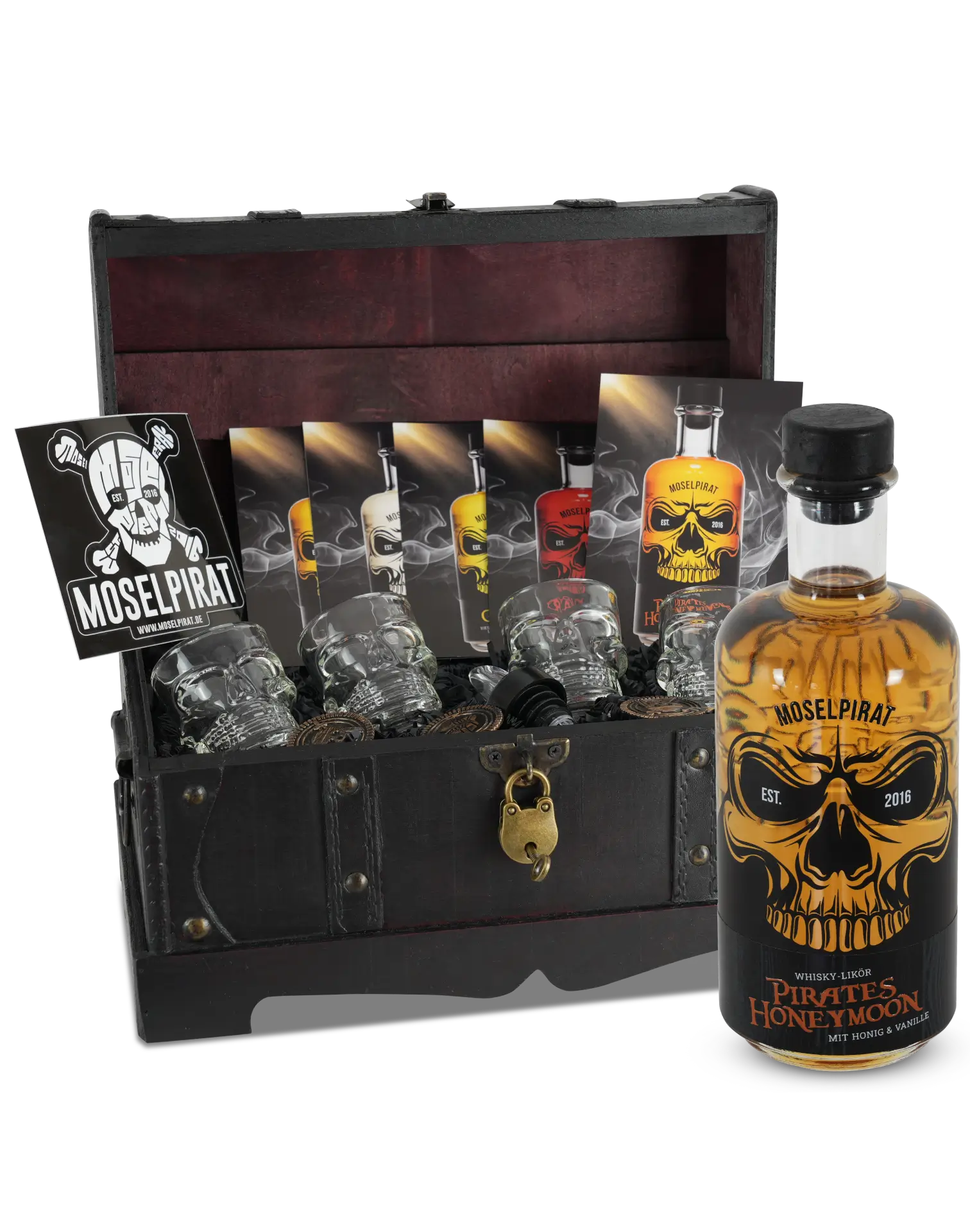 Vintage-Truhe mit Pirates Honeymoon 0,5L 