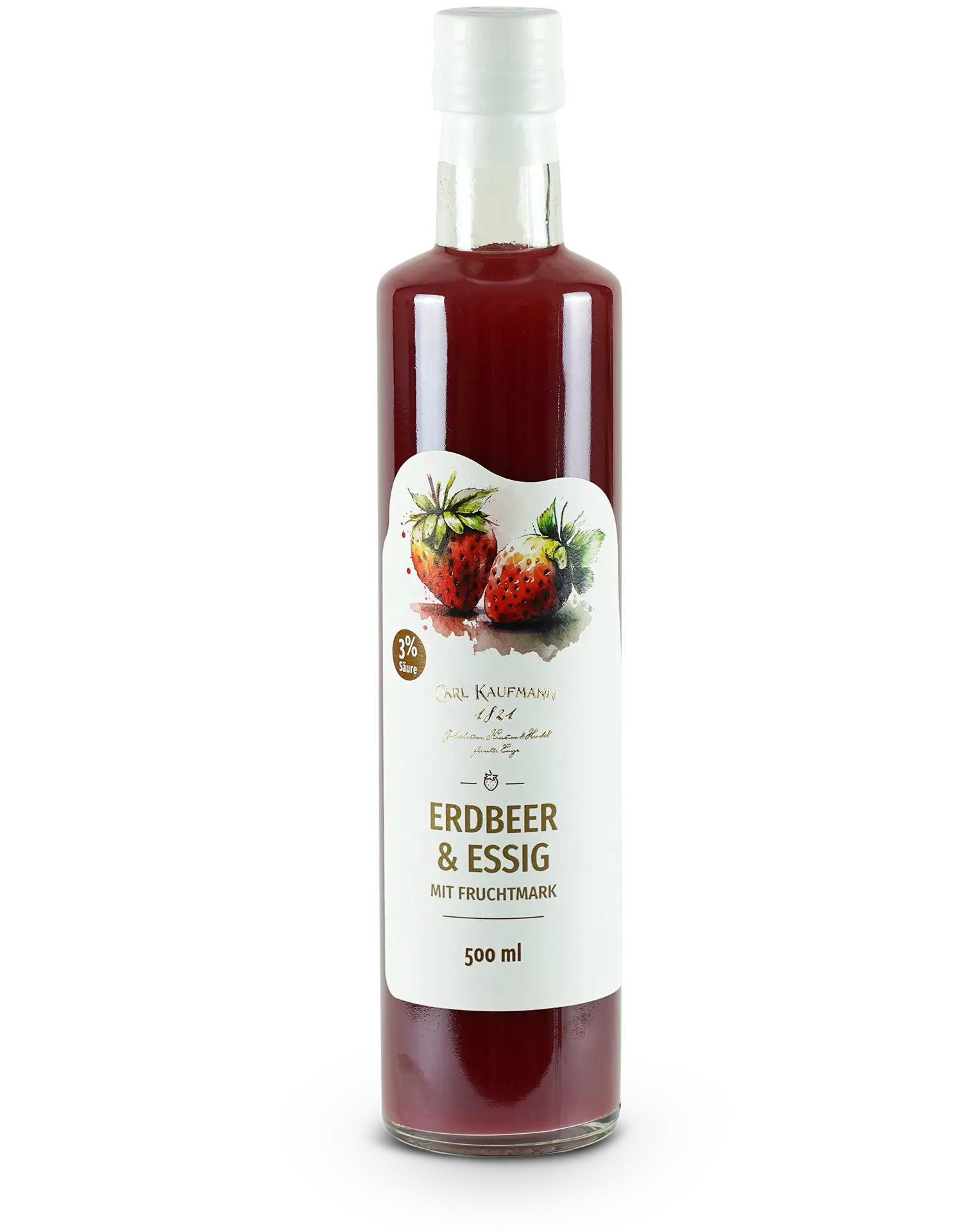 Flasche Carl Kaufmann Erdbeer und Essig – fruchtiger Erdbeeressig mit natürlichem Aroma