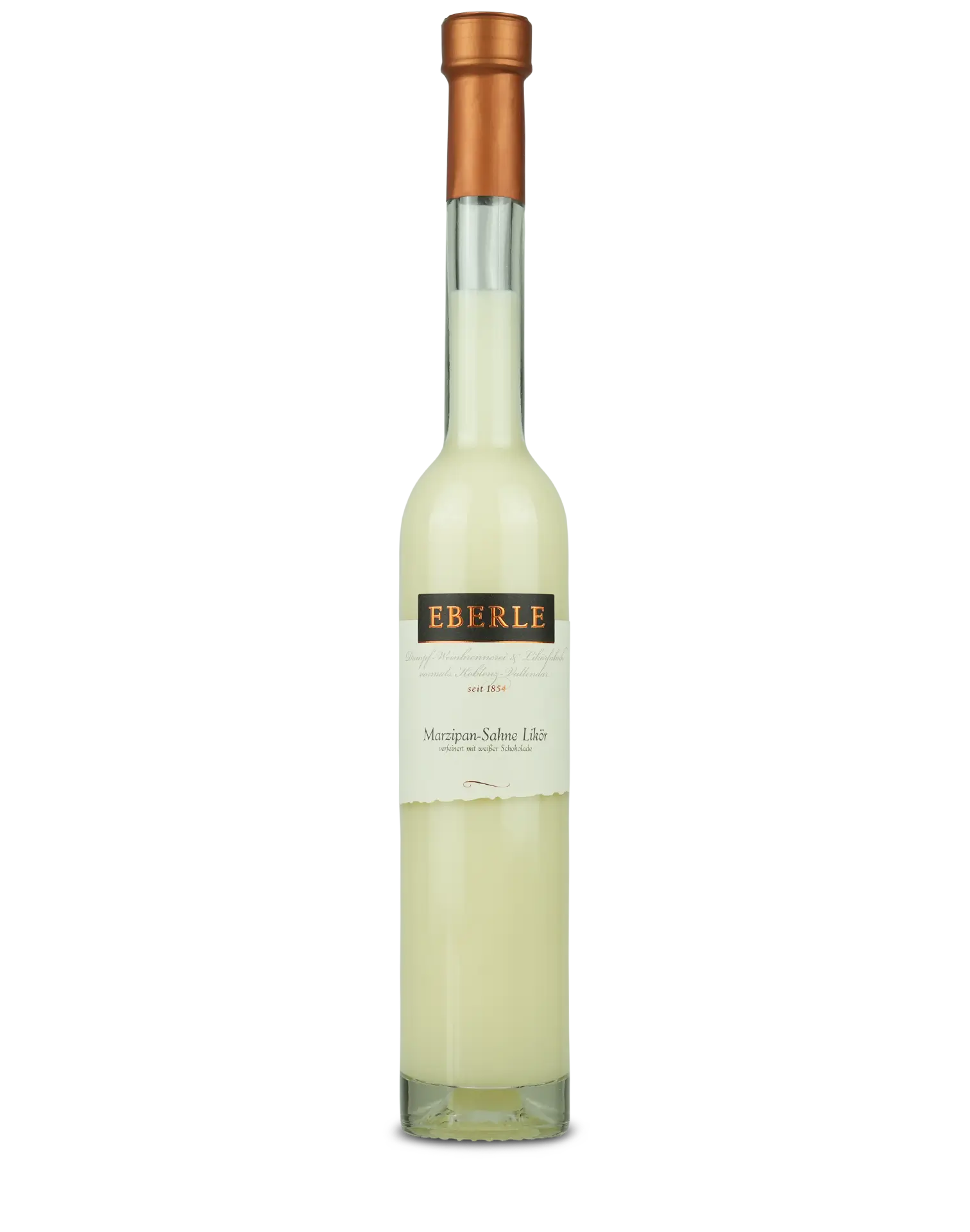 Flasche Eberle Marzipan Sahne Likör mit weißer Schokolade – cremig, süß & nussig