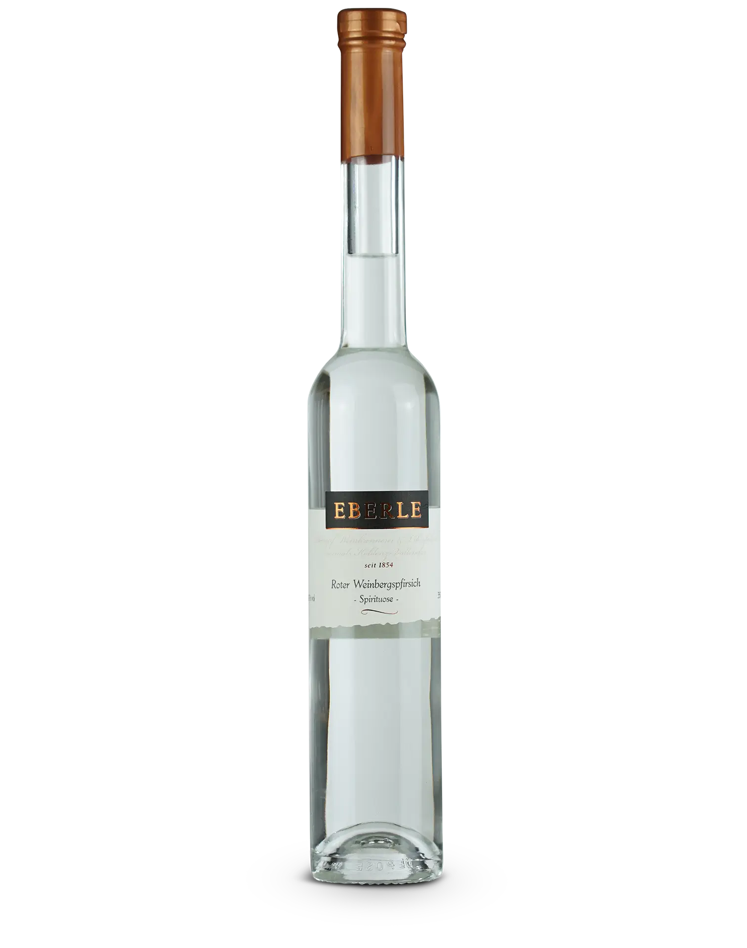 Flasche Eberle Roter Weinbergspfirsich Spirituose mit fruchtigem Pfirsicharoma