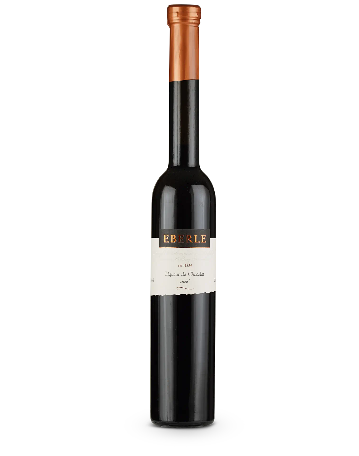 Flasche Eberle Liqueur de Chocolat Noir – dunkler Schokolikör mit intensivem Kakaogeschmack