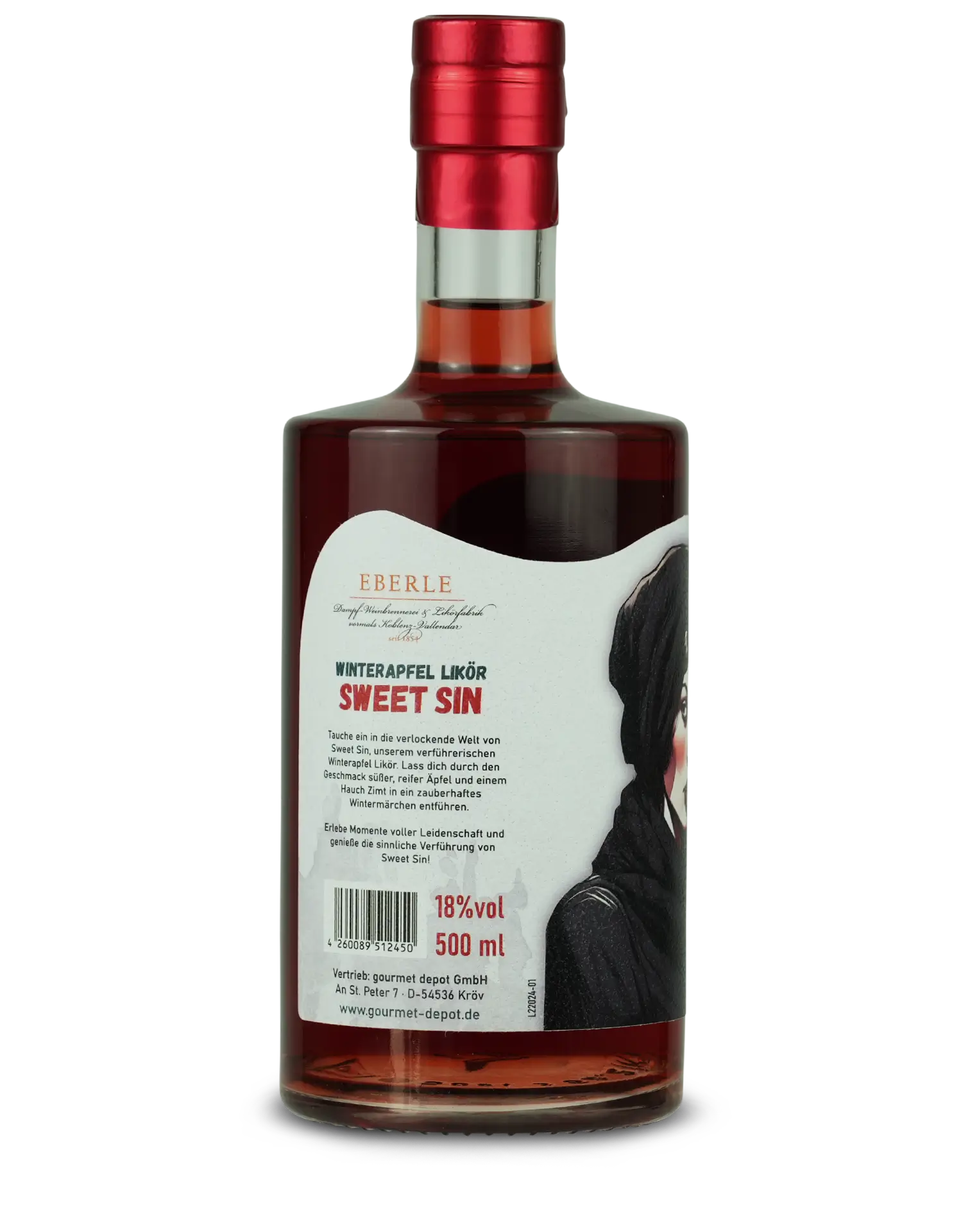 Flasche Eberle Sweet Sin Roter Winterapfel Likör – süßer Apfellikör mit winterlichen Gewürzen