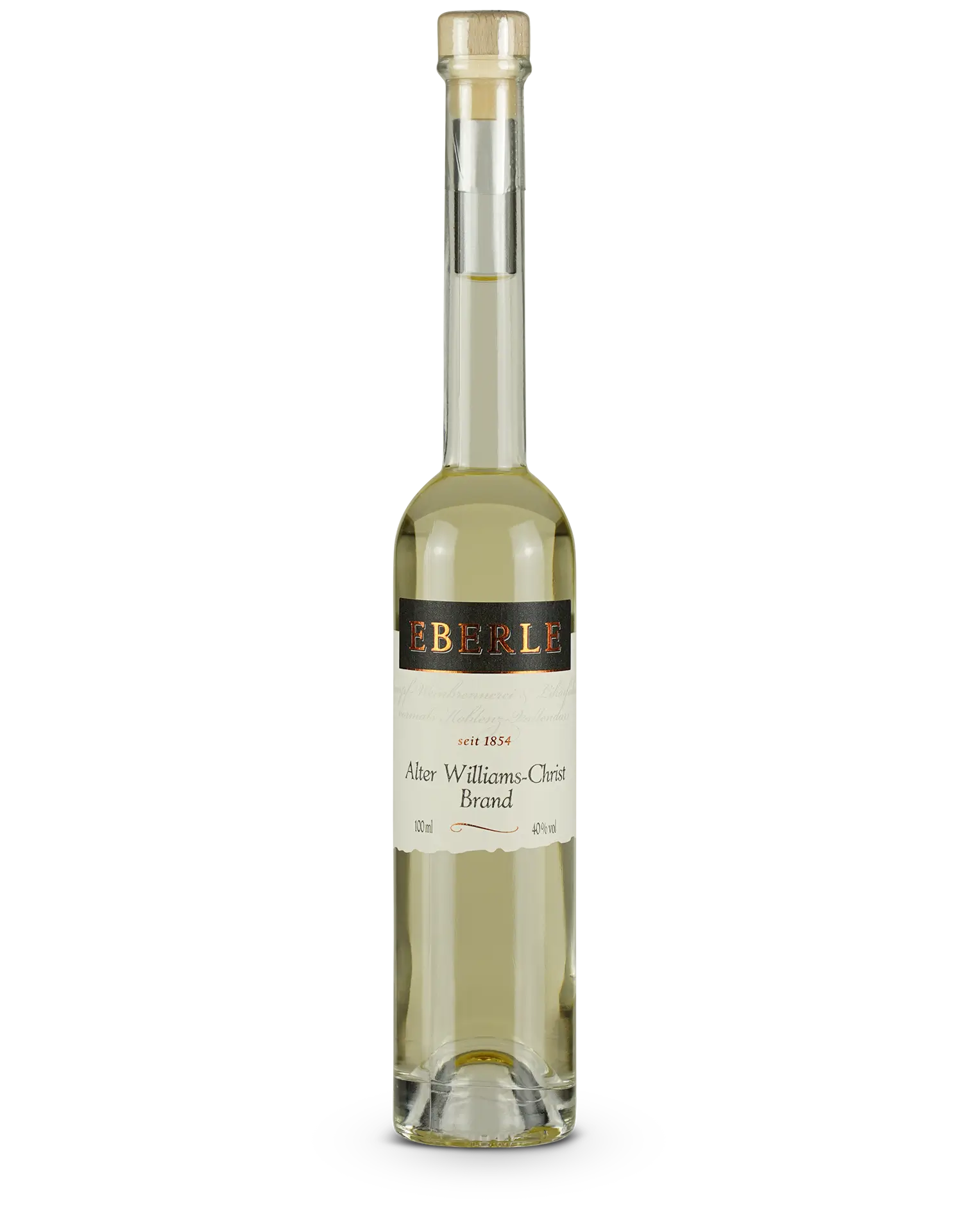 Flasche Eberle Alter Williams Christ Brand aus vollreifen Birnen, im Holzfass gereift