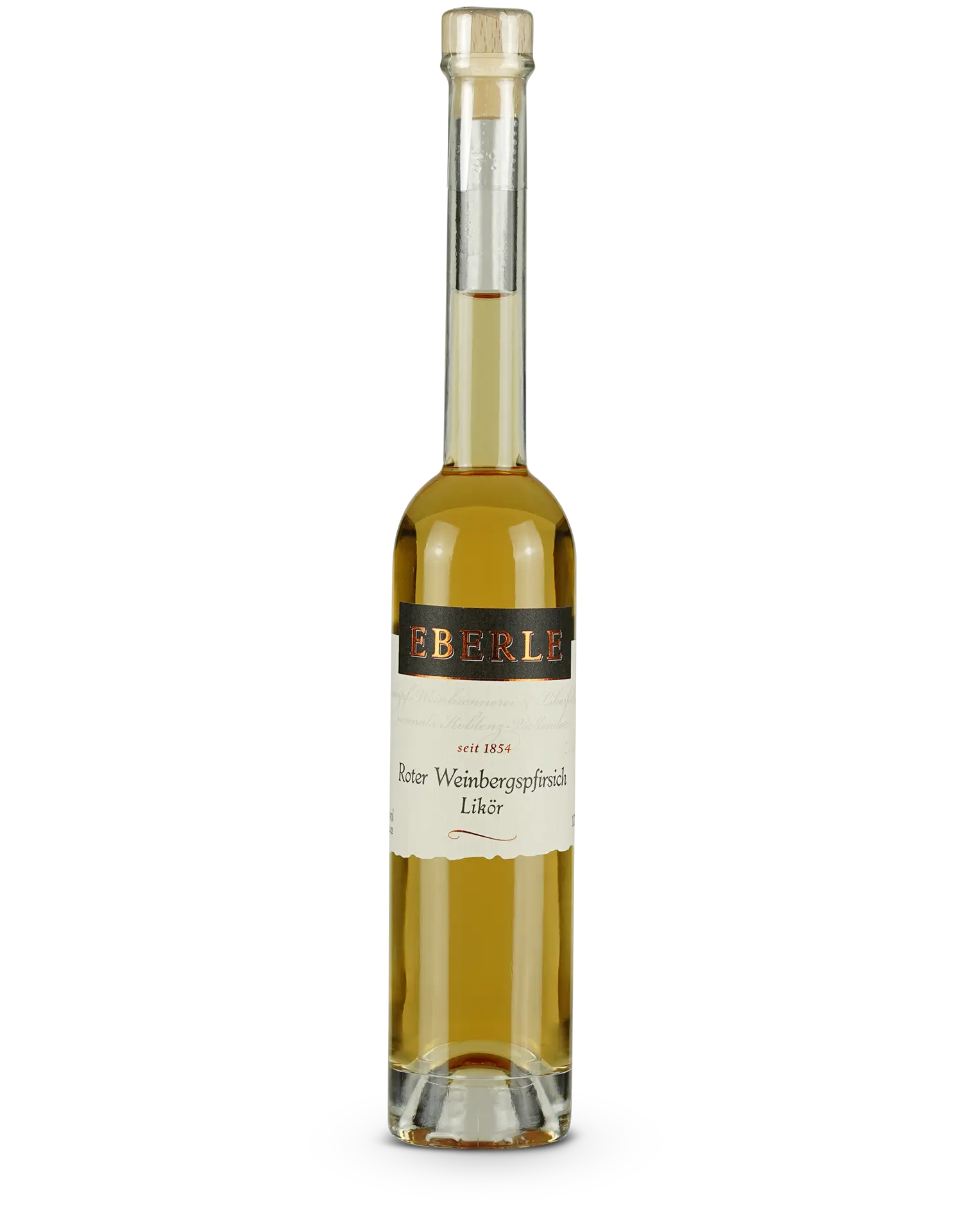 Flasche Eberle Roter Weinbergspfirsich Likör – fruchtiger Likör mit intensivem Pfirsicharoma