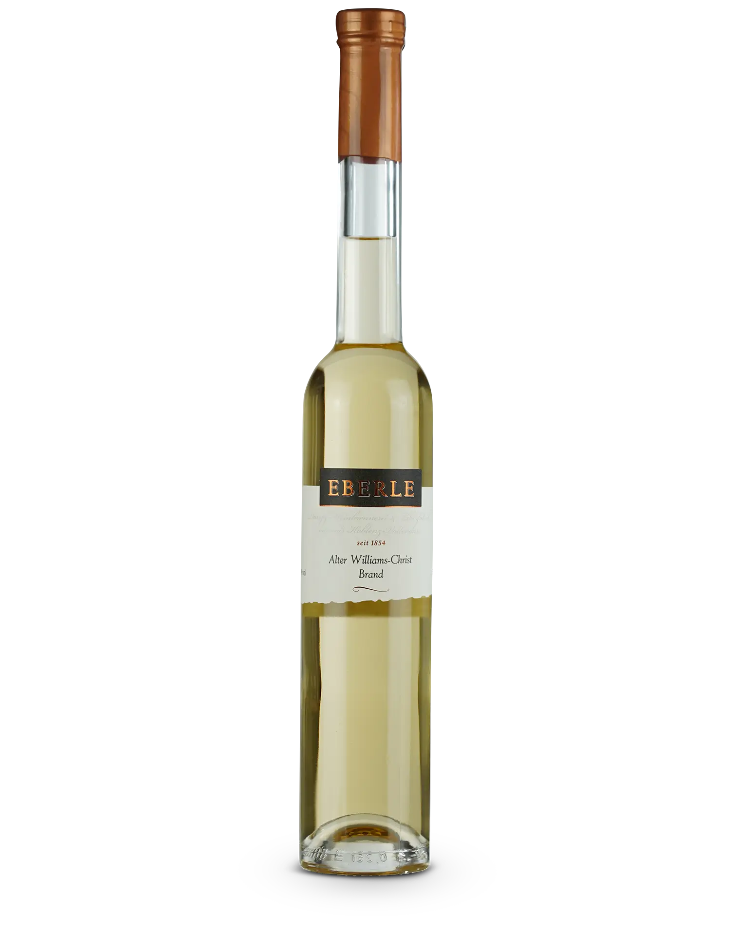 Flasche Eberle Alter Williams Christ Brand aus vollreifen Birnen, im Holzfass gereift